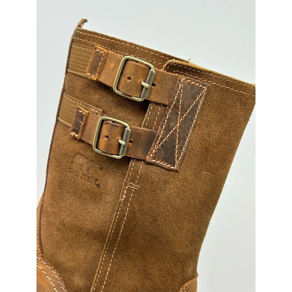 SOREL Major Pull On Mid-Calf Boots Womens Brown Double Buckle Riding Boot Size 7